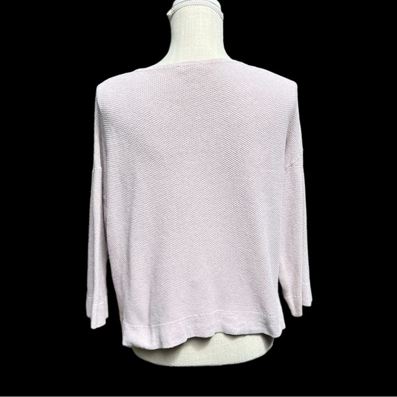 🌻J. Jill Boxy Oatmeal Color Waffle Cashmere Cotton Slub Knit Pullover S Petite - Picture 9 of 11